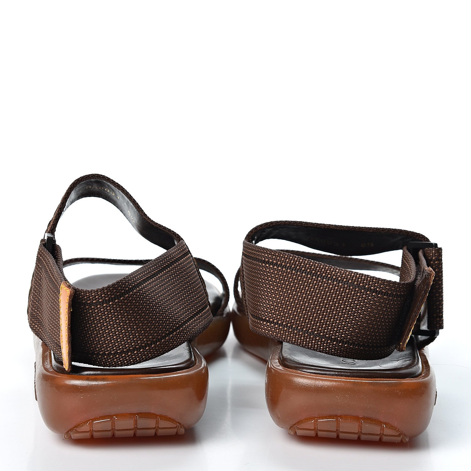 Louis Vuitton Nylon Platform Flat Sandals 6.5 Brown 5 of 9