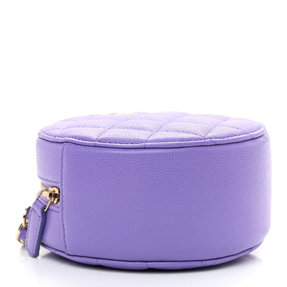 Chanel Caviar Quilted Round Clutch With Chain Purple 4 of 10
