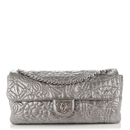 Chanel Vinyl Graphic Edge Flap Silver 1 of 8