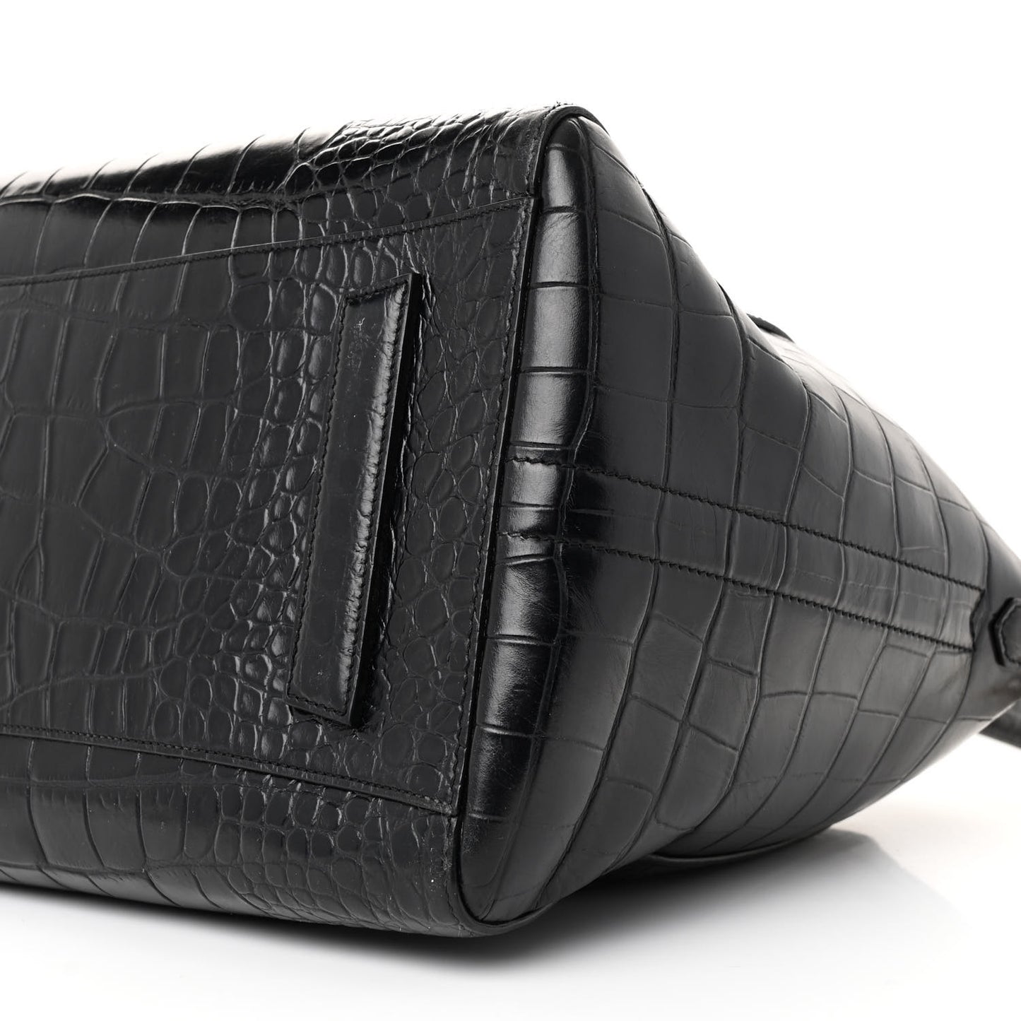 Calfskin Crocodile Embossed Large Antigona Black