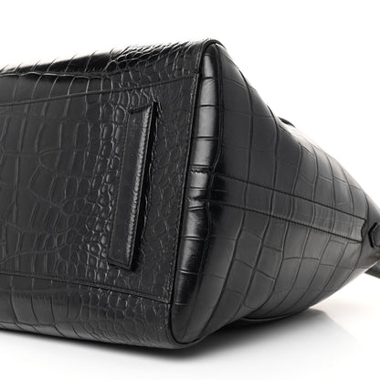 Givenchy Calfskin Crocodile Embossed Large Antigona Black 10 of 15