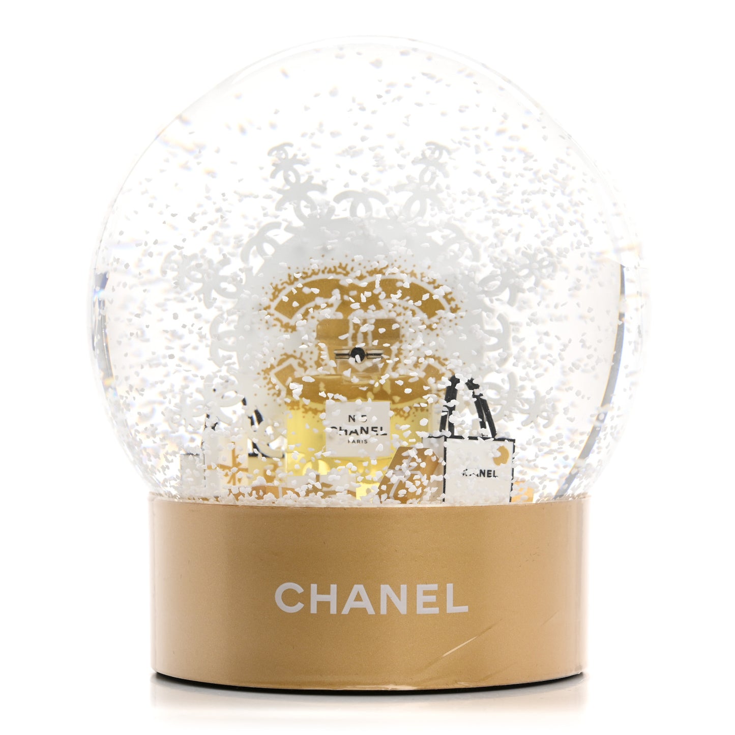 Glass N°5 Perfume Bottle Snow Globe