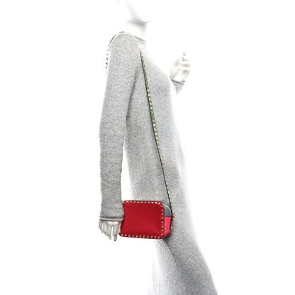 Valentino Garavani Vitello Colorblock Rockstud Camera Crossbody Bag Deep Rose Clover 2 of 9