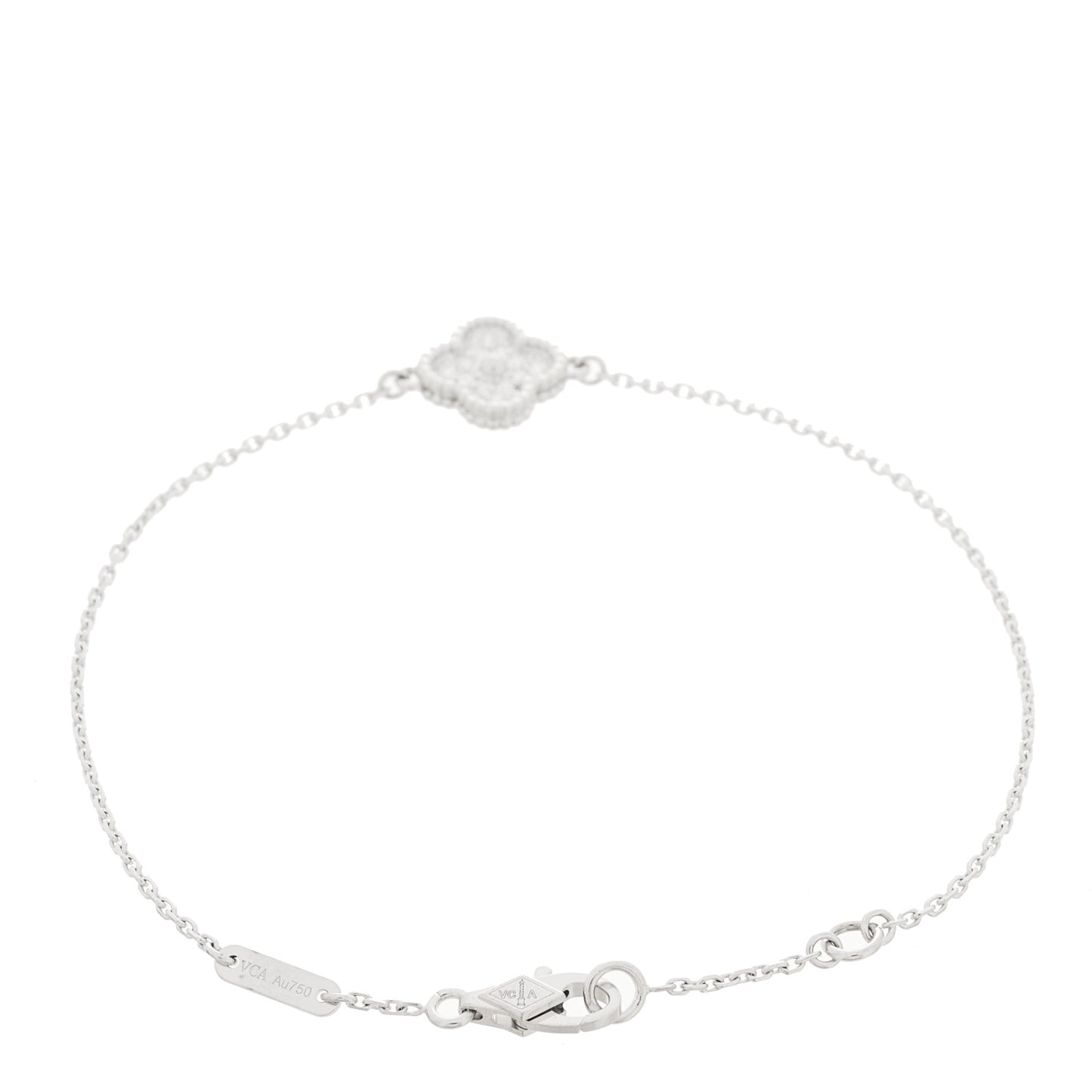 18K White Gold Diamond Sweet Alhambra Bracelet