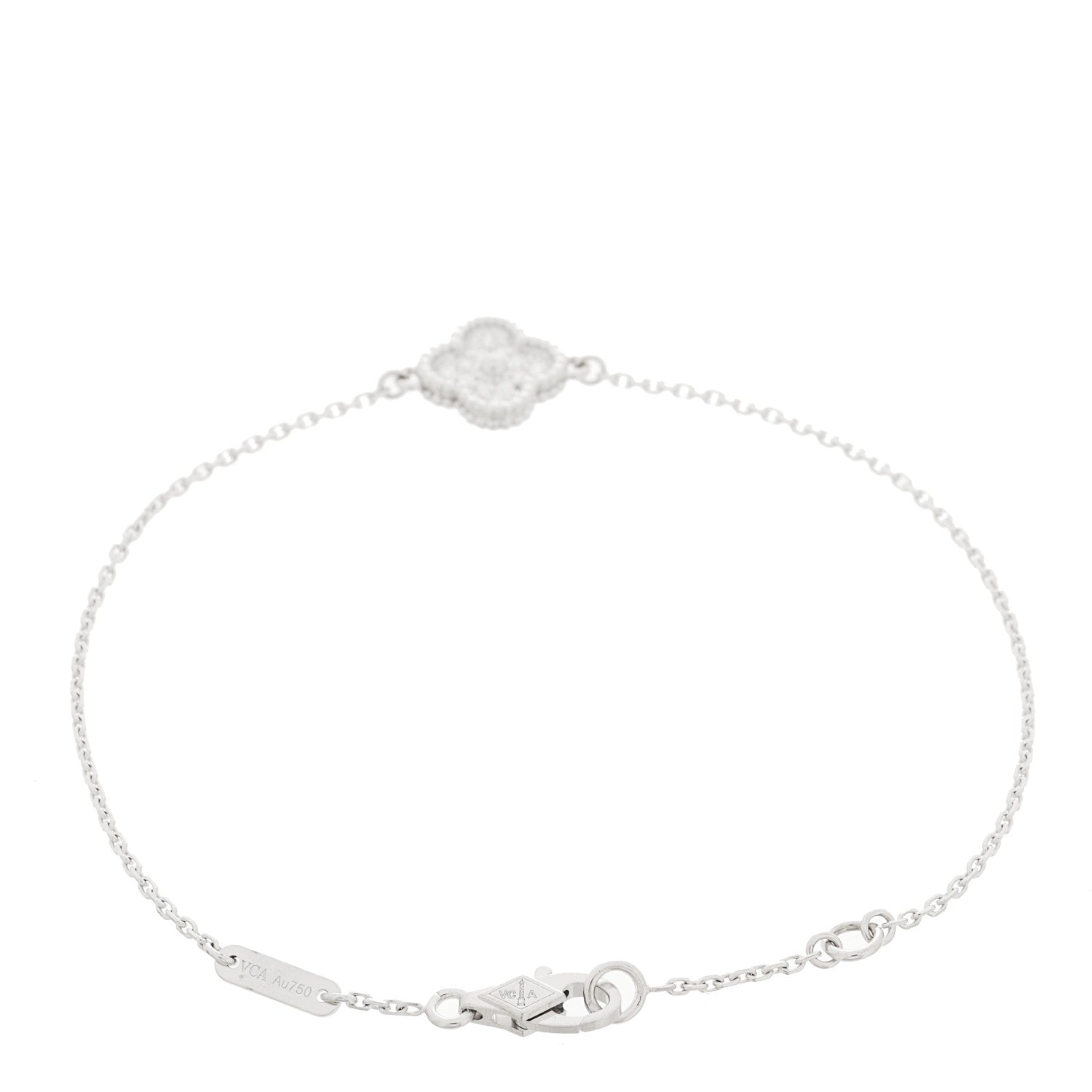 Van Cleef & Arpels 18K White Gold Diamond Sweet Alhambra Bracelet 2 of 4