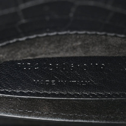 Saint Laurent Calfskin Crocodile Embossed Medium Monogram Sunset Black 7 of 10