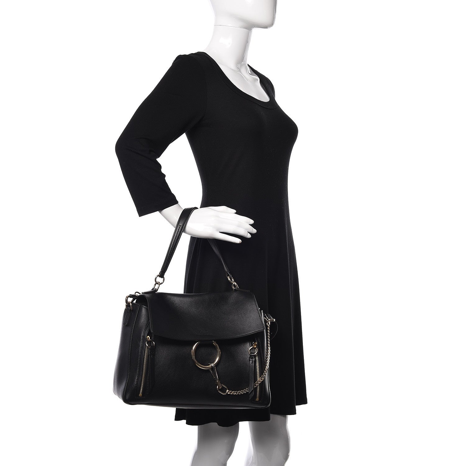 Chloe Calfskin Medium Faye Day Shoulder Bag Black 2 of 10