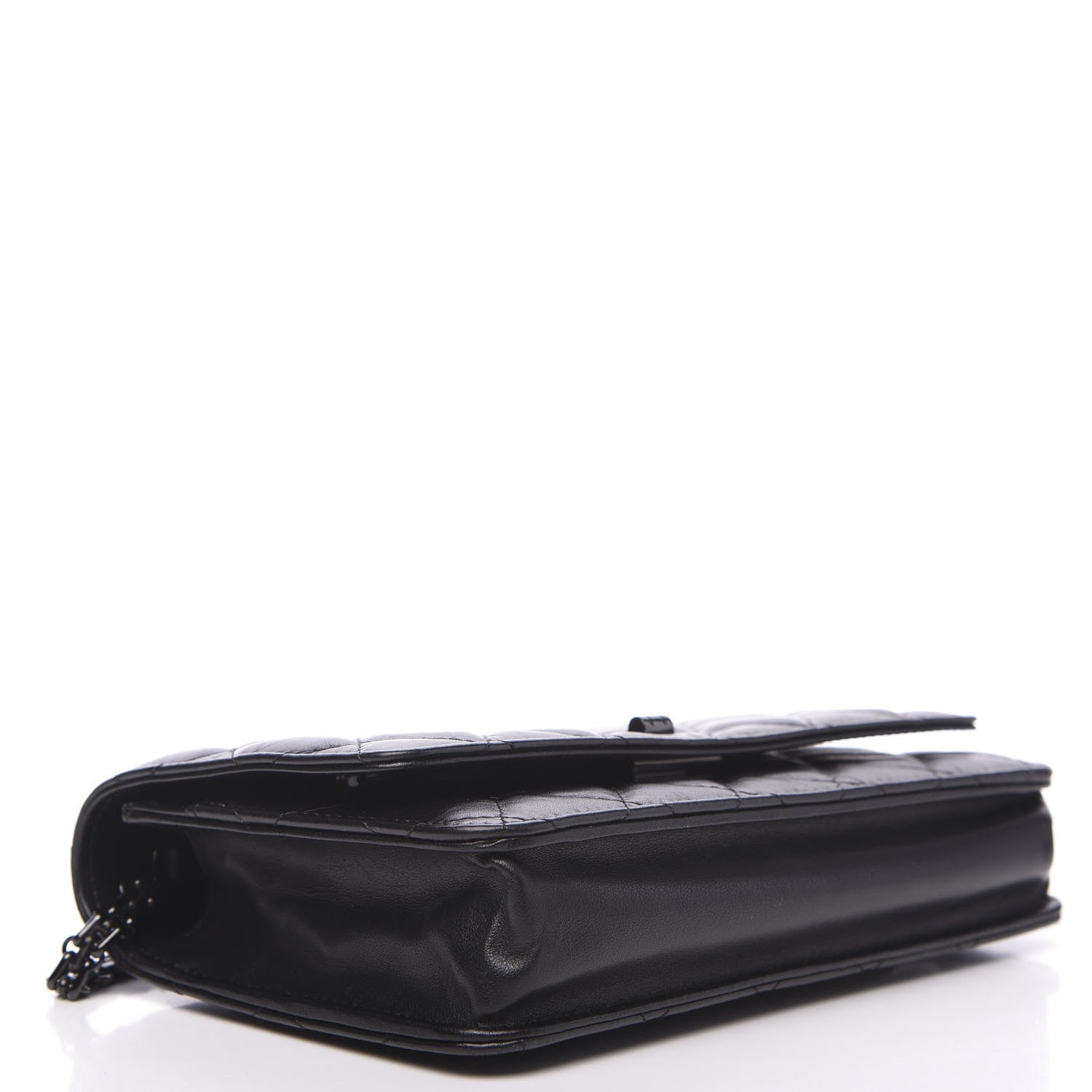Chanel Aged Calfskin Quilted Reissue Wallet On Chain WOC So Black 3 of 9