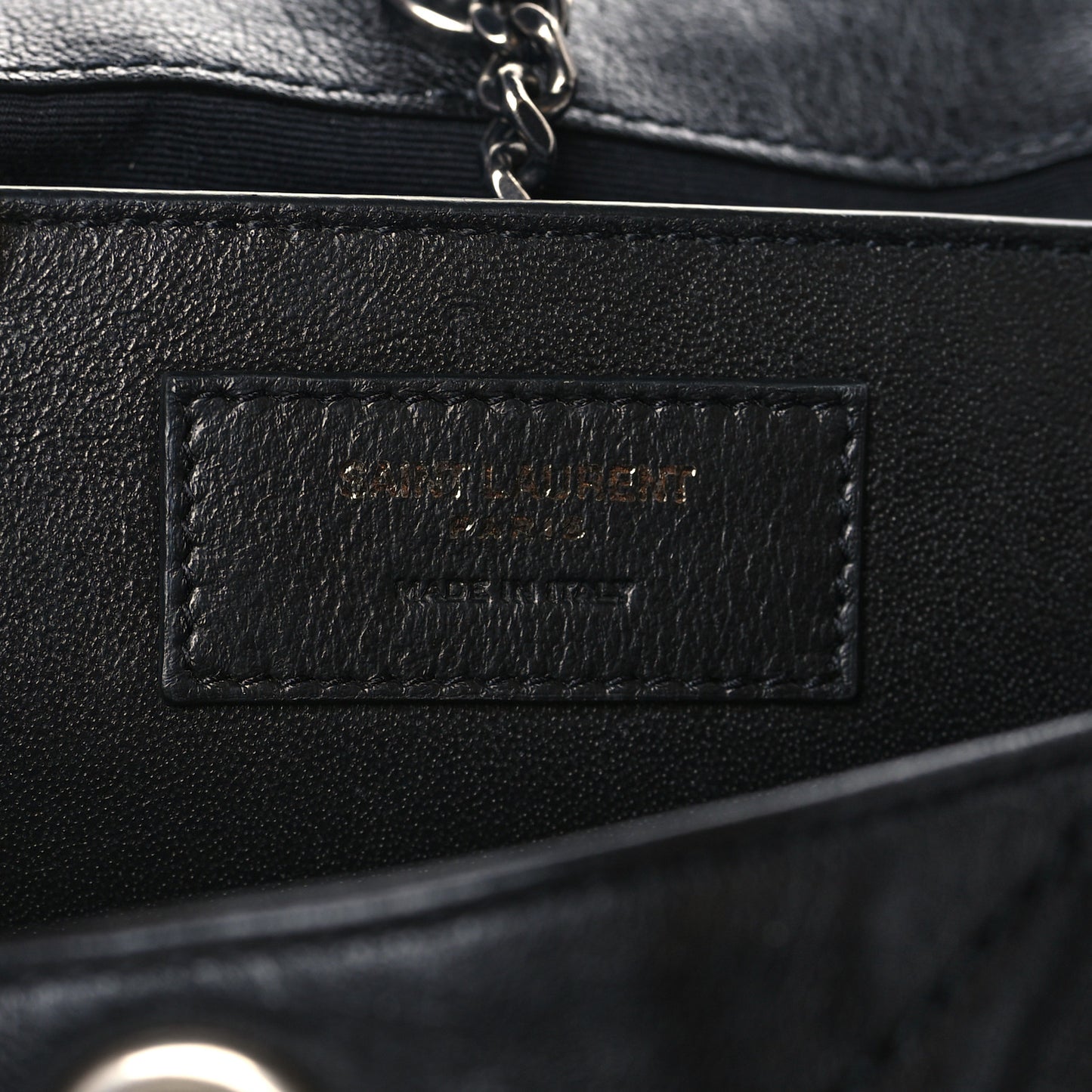 Vintage Lambskin Chevron Monogram Small Nolita Black