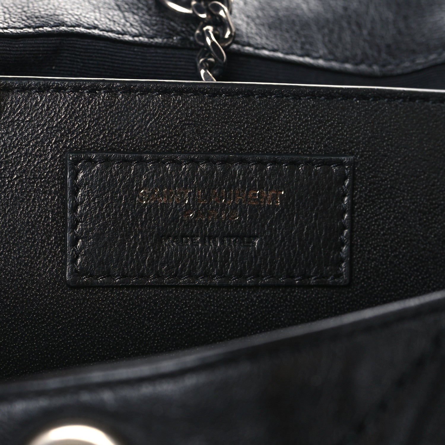 Saint Laurent Vintage Lambskin Chevron Monogram Small Nolita Black 6 of 9