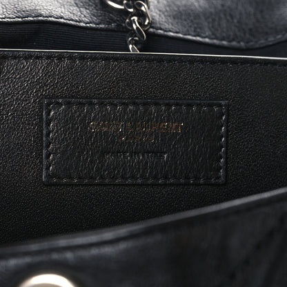 Saint Laurent Vintage Lambskin Chevron Monogram Small Nolita Black 6 of 9
