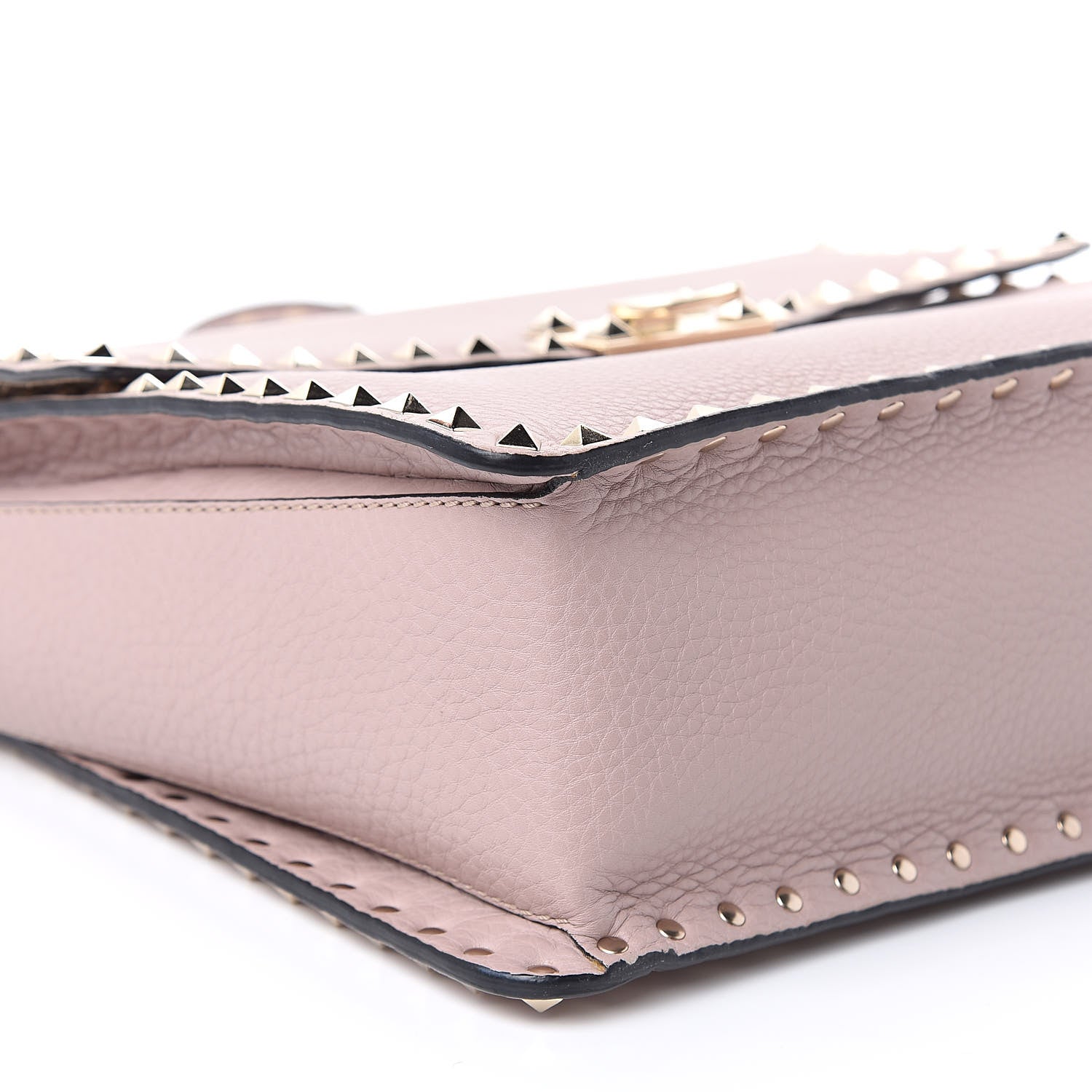 Valentino Garavani Grained Calfskin Rockstud Top Handle Flap Shoulder Bag Poudre 8 of 14