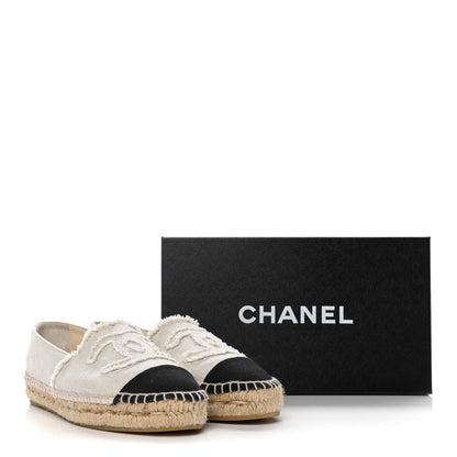 Chanel Linen CC Espadrilles 41 Beige Black 18 of 18