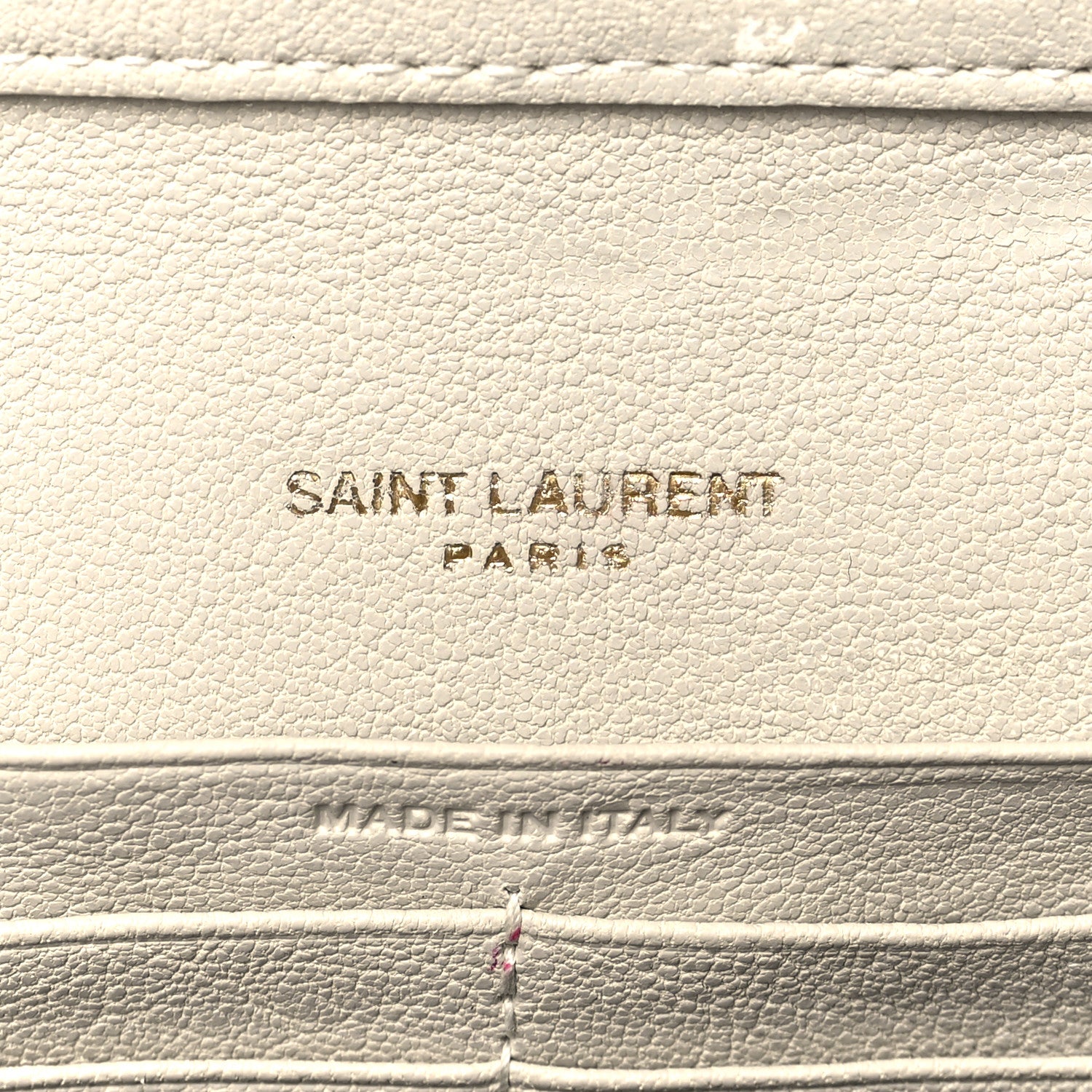 Saint Laurent Lambskin Diamond Quilted Becky Chain Wallet Blanc Vintage 6 of 10