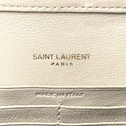 Saint Laurent Lambskin Diamond Quilted Becky Chain Wallet Blanc Vintage 6 of 10