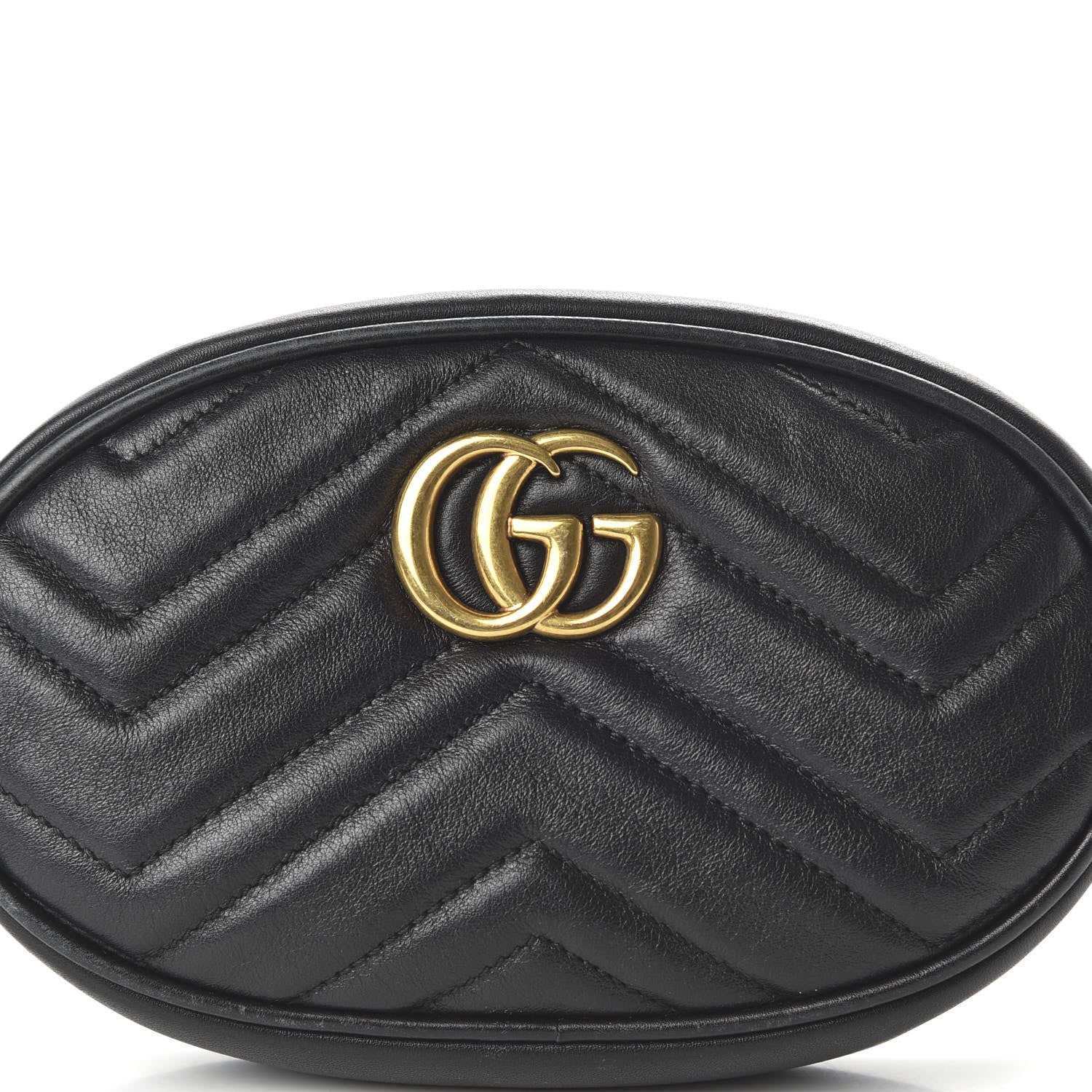 Gucci Calfskin Matelasse GG Marmont Belt Bag 85 34 Black 10 of 10