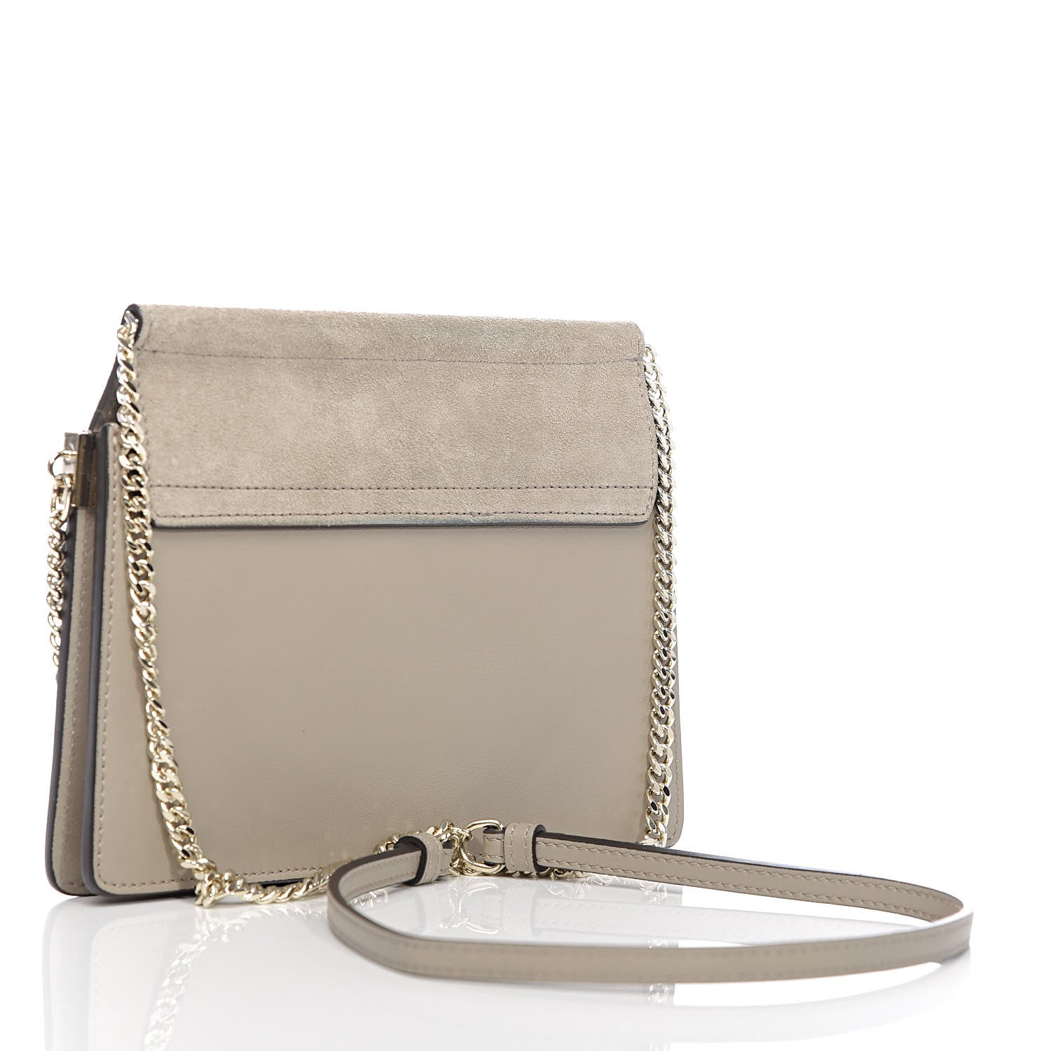 Chloe Calfskin Suede Mini Chain Faye Shoulder Bag Motty Grey 3 of 10