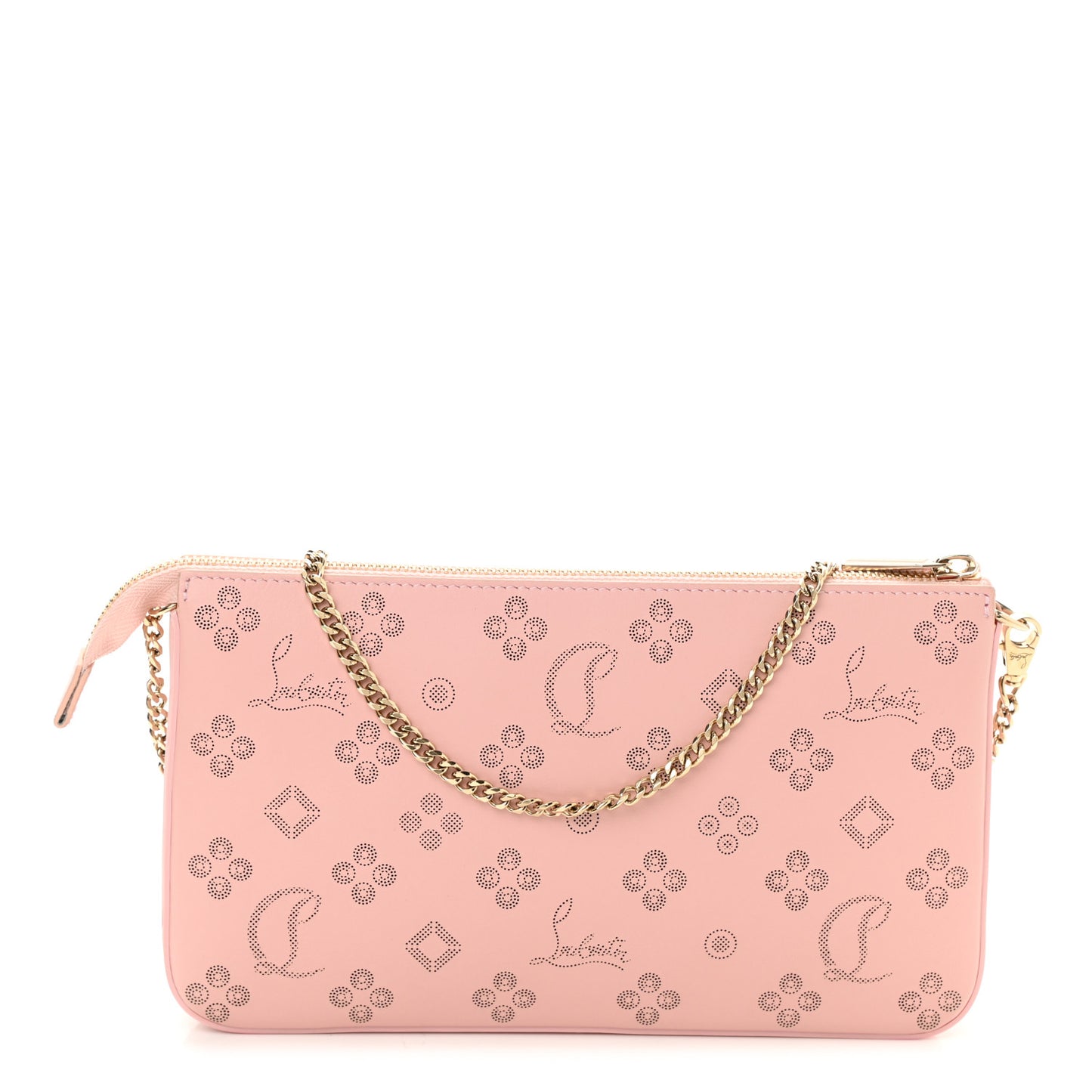 Calfskin Loubila Loubinthesky Chain Clutch Rosy