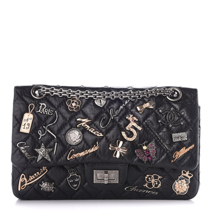 Chanel Aged Calfskin Lucky Charms 2.55 Reissue 225 Flap Black 1 of 11