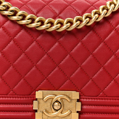 Chanel Caviar Quilted Medium Boy Flap Red 8 of 10