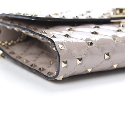 Valentino Garavani Patent Rockstud Spike Wallet on Chain Poudre 7 of 10