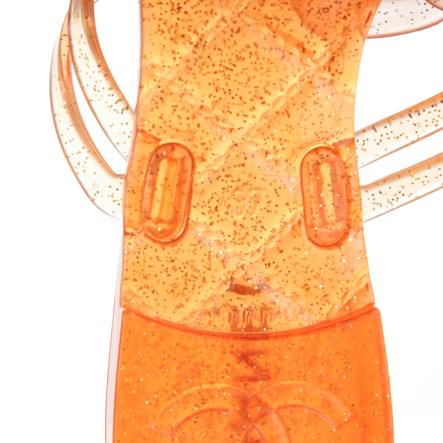 Chanel Jelly Camellia Glitter Thong Sandals 37 Orange 7 of 8