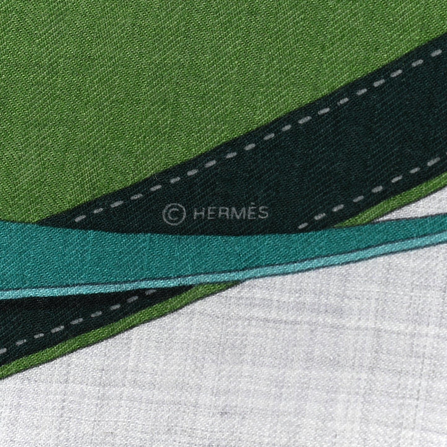 Cashmere Silk La Promenade Du Matin Shawl 140 Petrole Gris Chine Vert