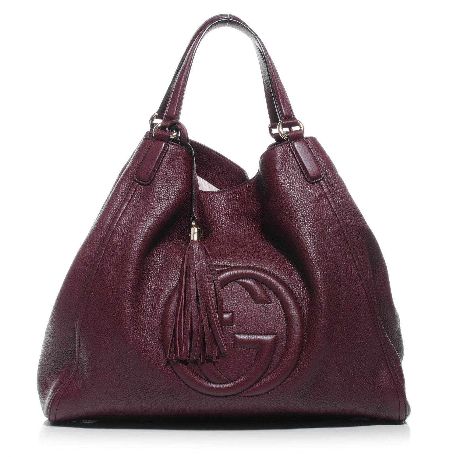 Gucci Pebbled Calfskin Large Soho Shoulder Bag Bordeaux 1 of 7