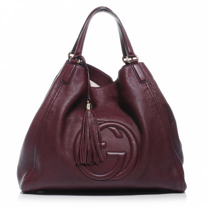 Gucci Pebbled Calfskin Large Soho Shoulder Bag Bordeaux 1 of 7