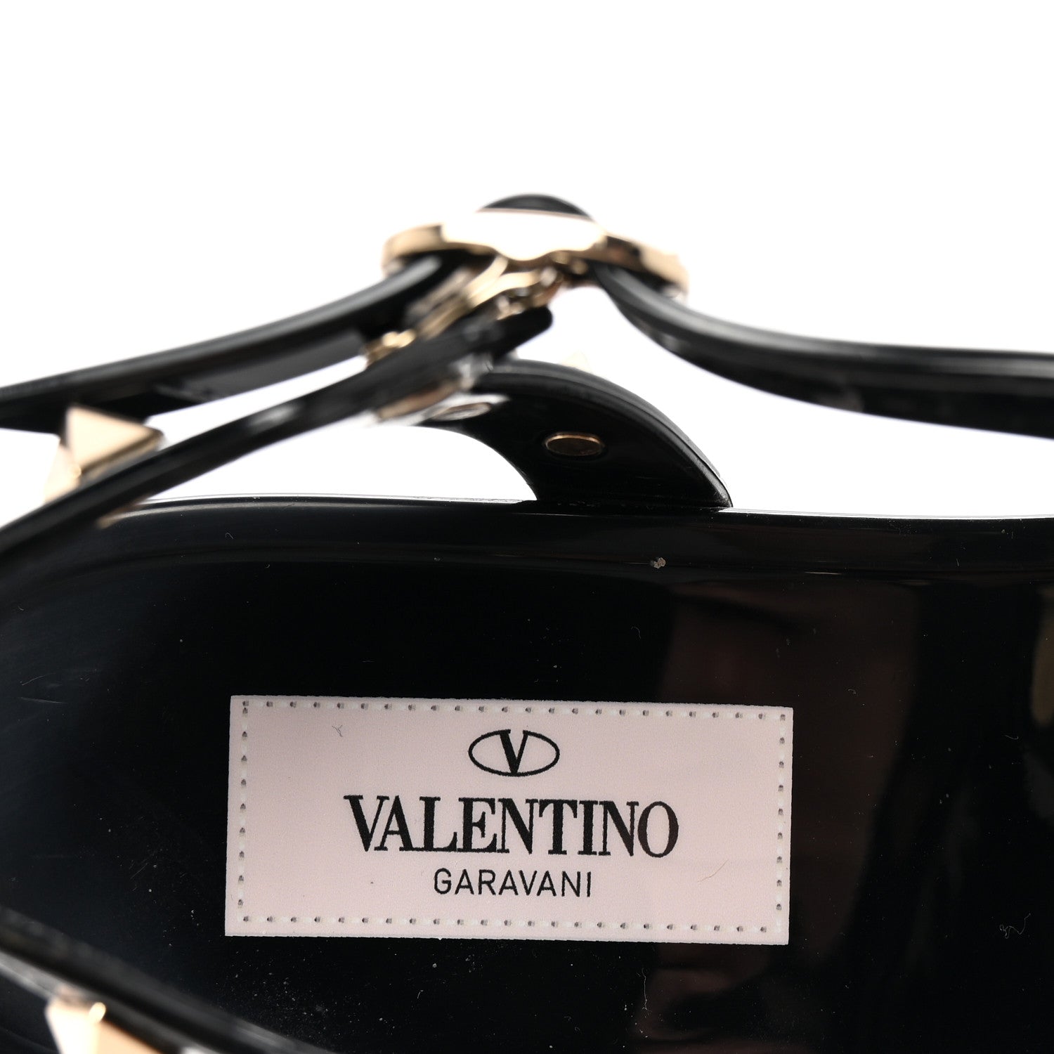 Valentino Garavani PVC Jelly Rockstud Caged Sandals 36 Black 8 of 8