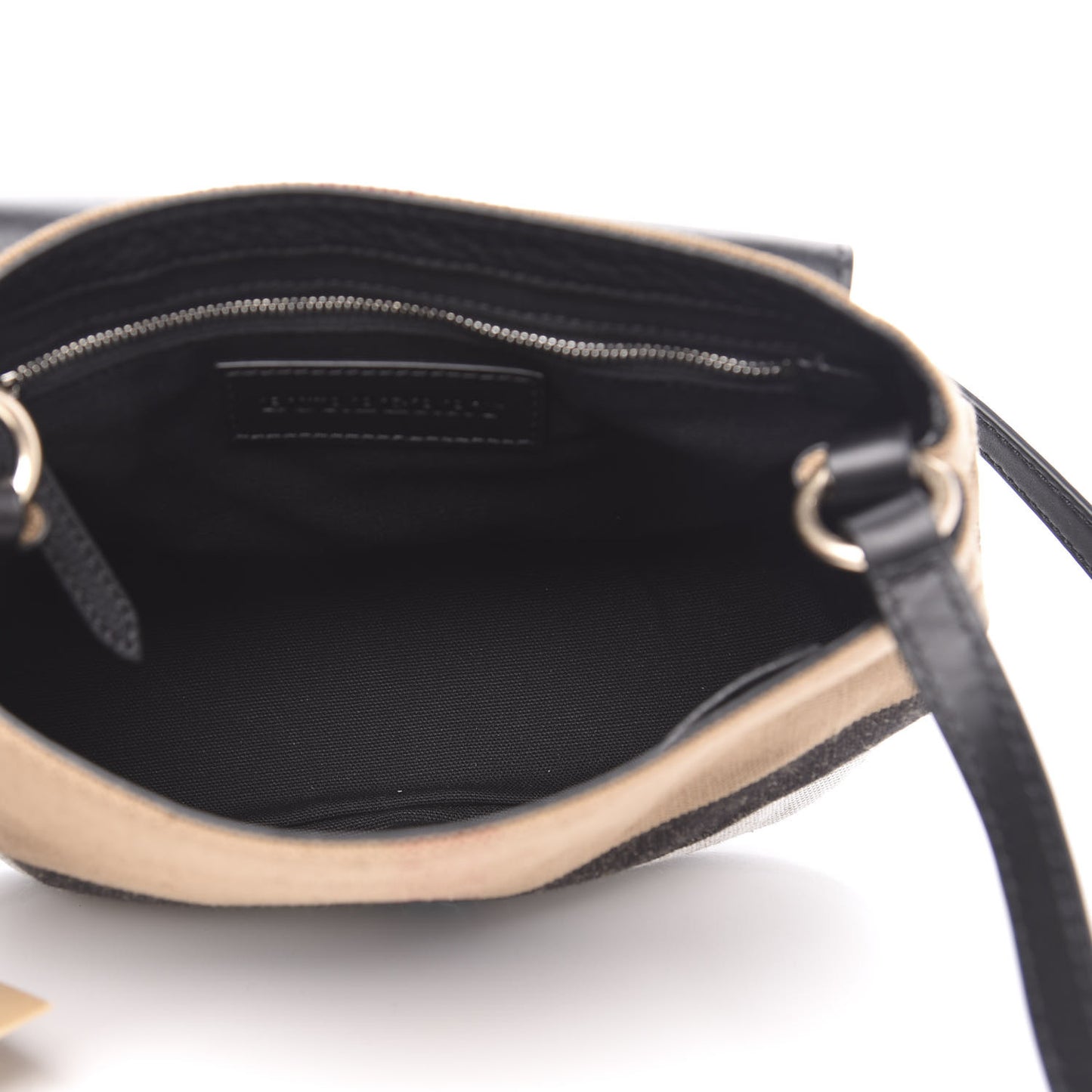 Mega Check Grainy Calfskin Small Gowan Messenger Bag Black