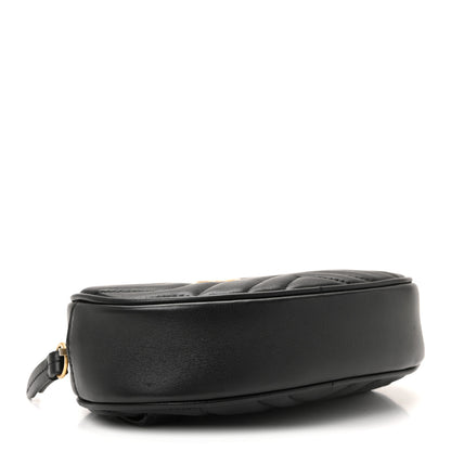 Gucci Calfskin Matelasse GG Marmont Belt Bag 85 34 Black 4 of 10