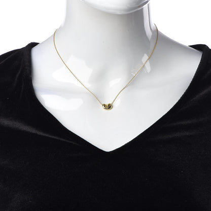 Tiffany 18K Yellow Gold 11mm Elsa Peretti Bean Pendant Necklace 2 of 6
