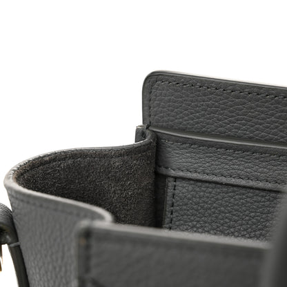 Celine Drummed Calfskin Nano Luggage Kohl 12 of 12