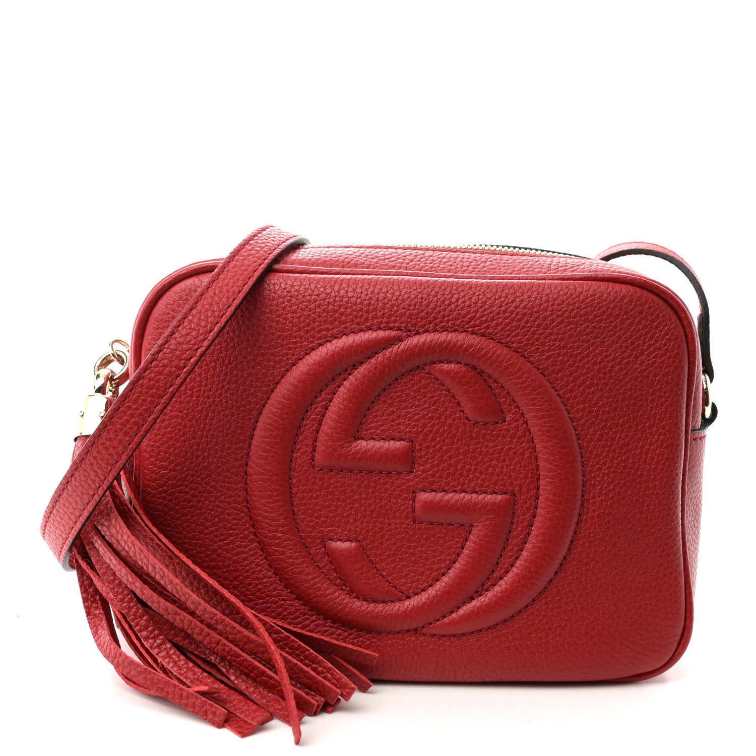 Gucci Pebbled Calfskin Small Soho Disco Bag Vibrant Red 1 of 10