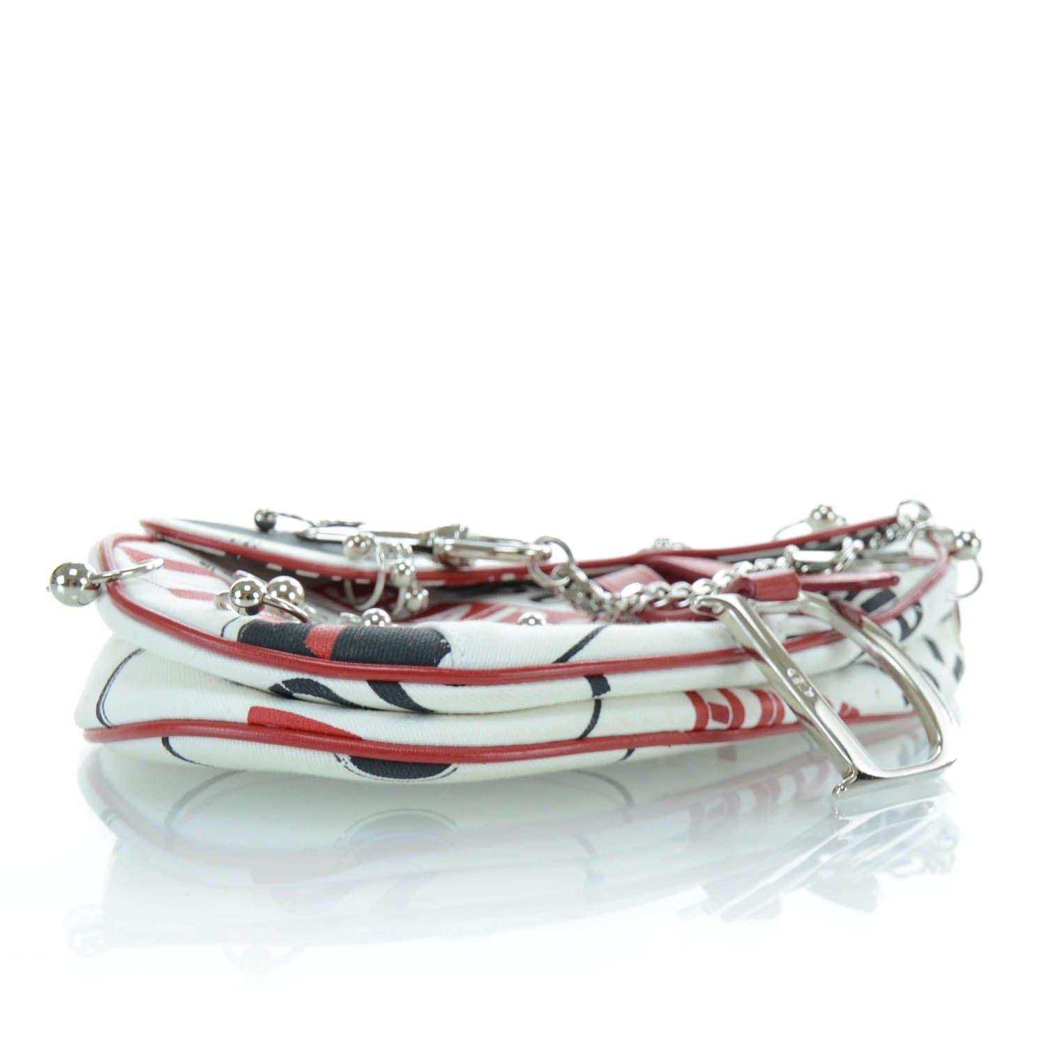Christian Dior Hardcore Pierced Saddle Bag White Red Black 5 of 9