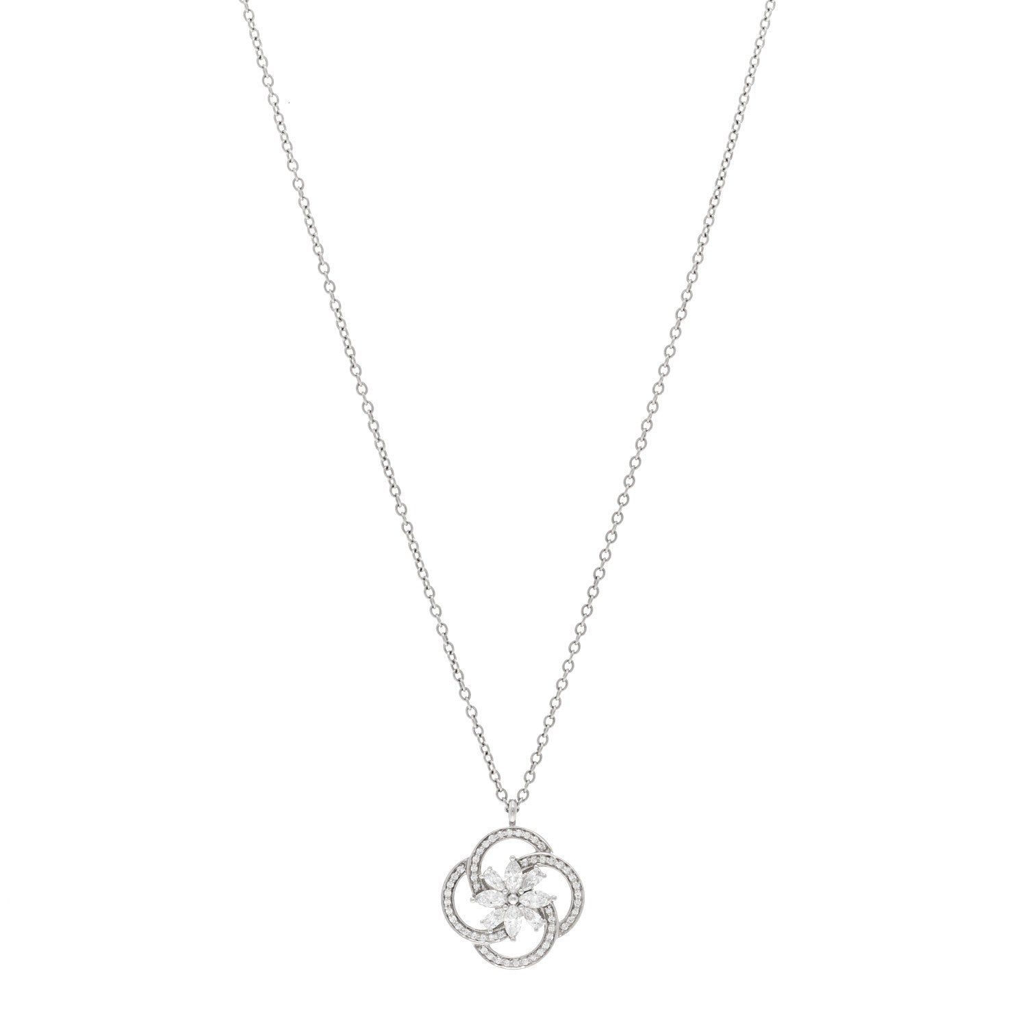 Tiffany Platinum Diamond Small Victoria Cluster Pendant 1 of 5