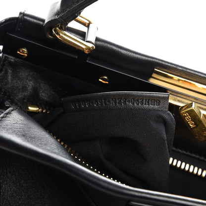 Fendi Vitello Seta Shiny Nappa Medium Peekaboo Iconic Satchel Black 7 of 7