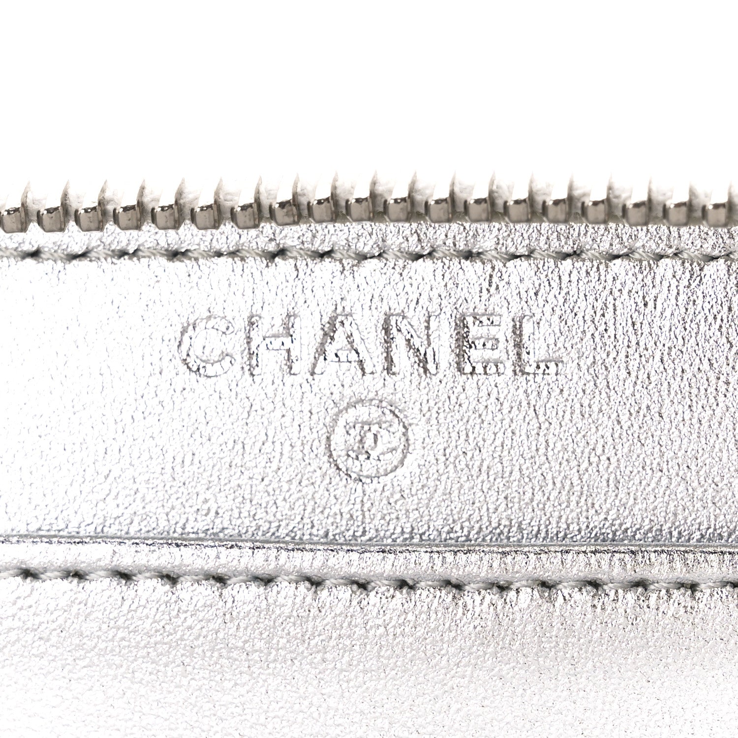 Chanel Metallic Lambskin Quilted Large Gusset Zip Around Wallet Silver 6 of 11