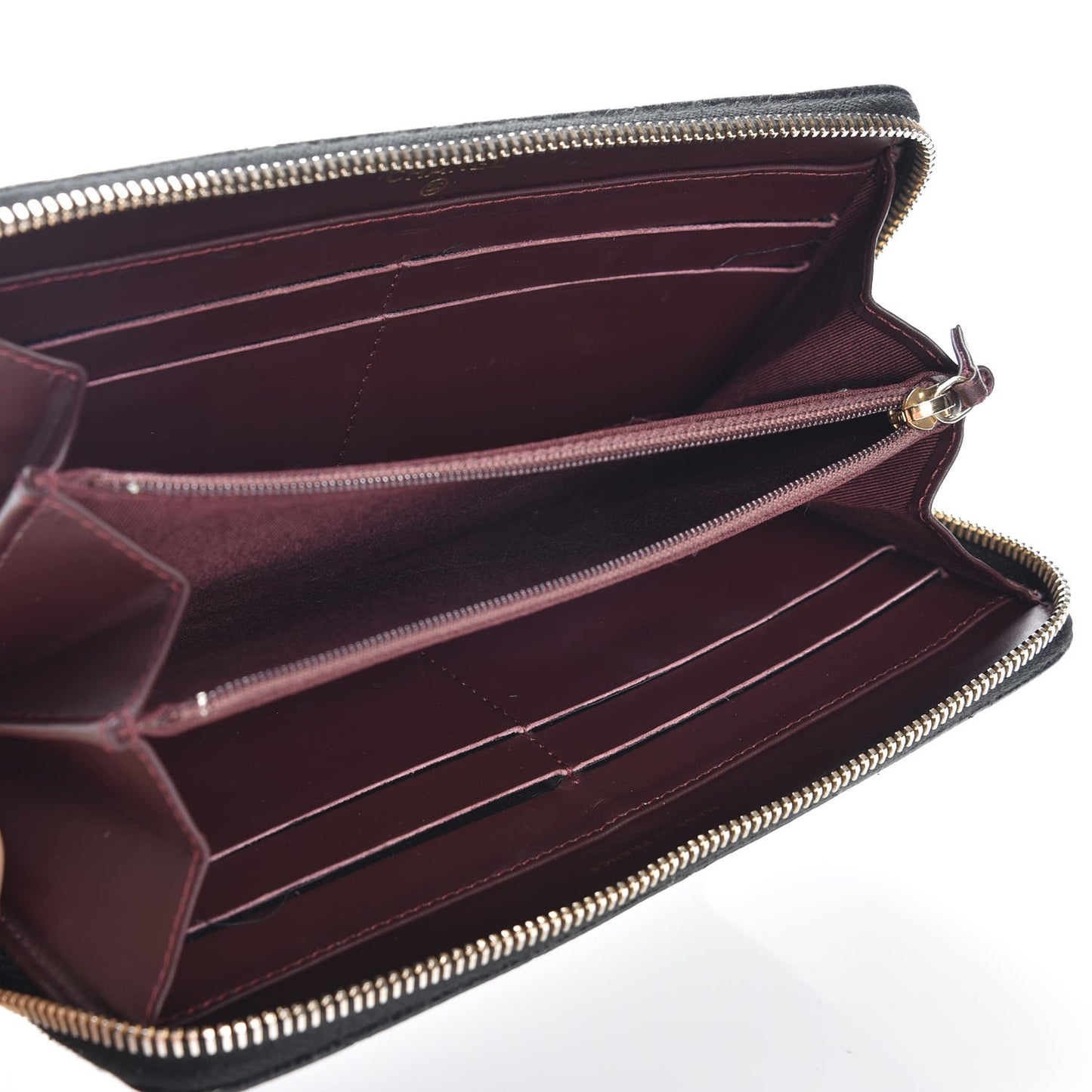Caviar Quilted Large Gusset Zip Around Wallet Black