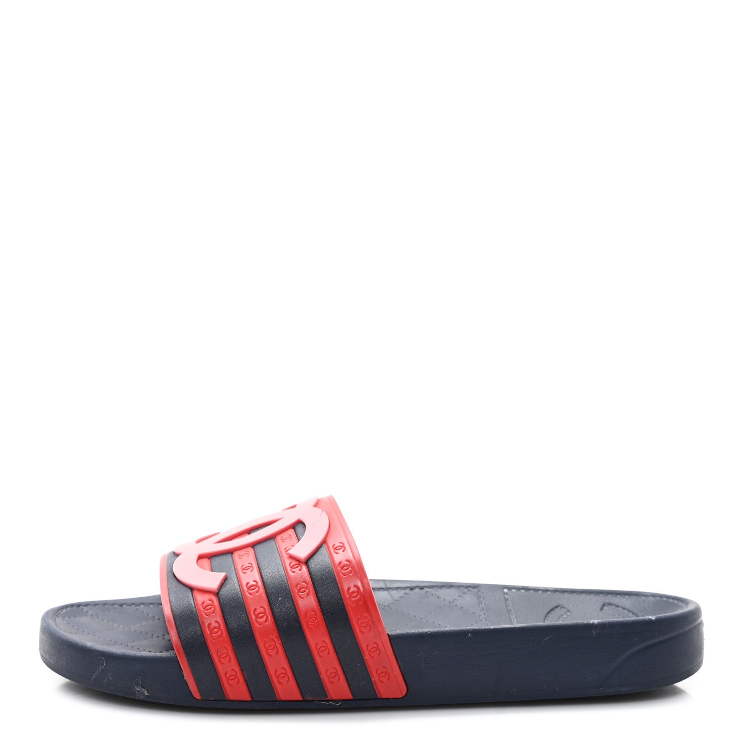 Chanel Rubber CC Flat Slide Sandals 36 Pink Red 1 of 9
