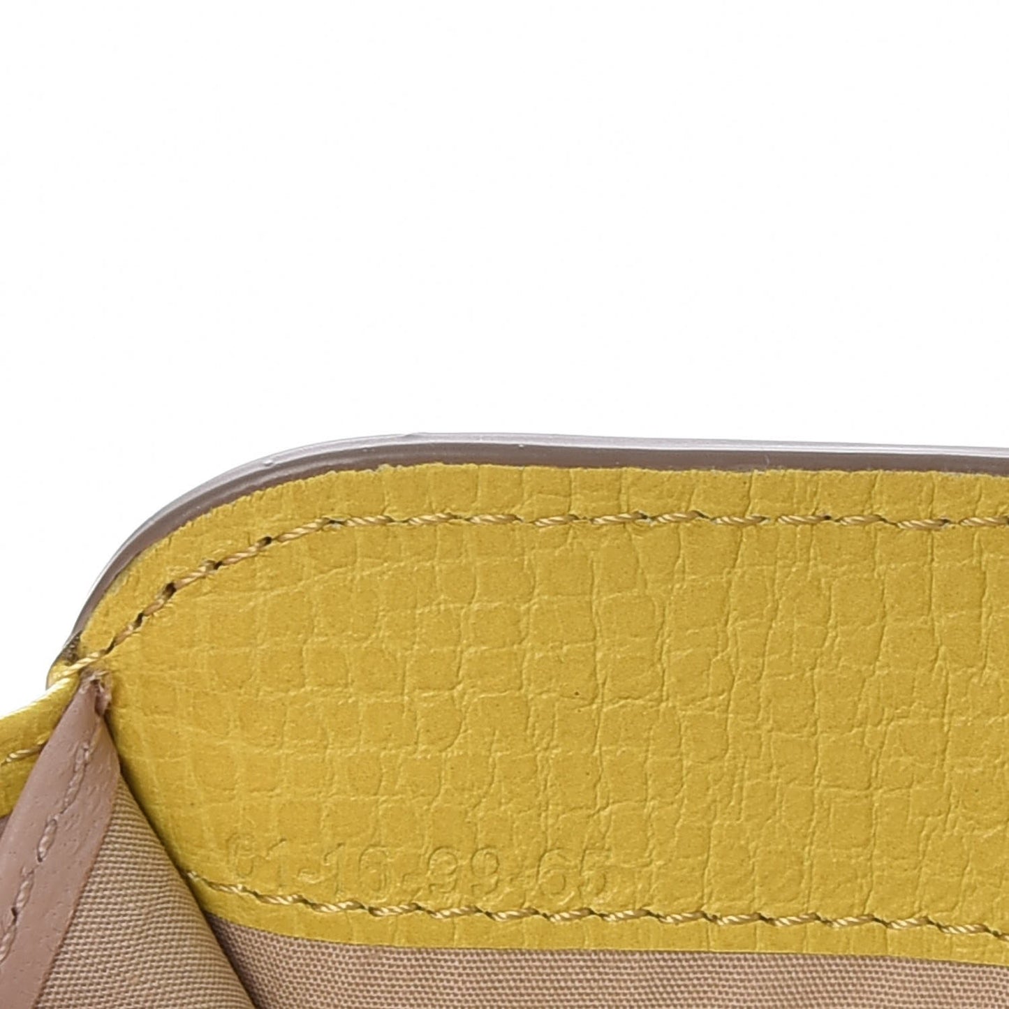 Grained Calfskin Lambskin Drew Long Wallet with Flap Yellow Beige
