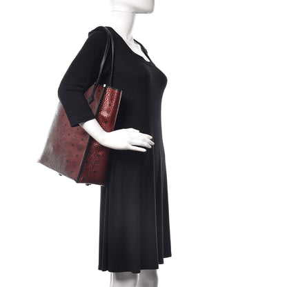 MCM Metallic Visetos Medium Kira North South Shopper Tote Scooter Red 2 of 12
