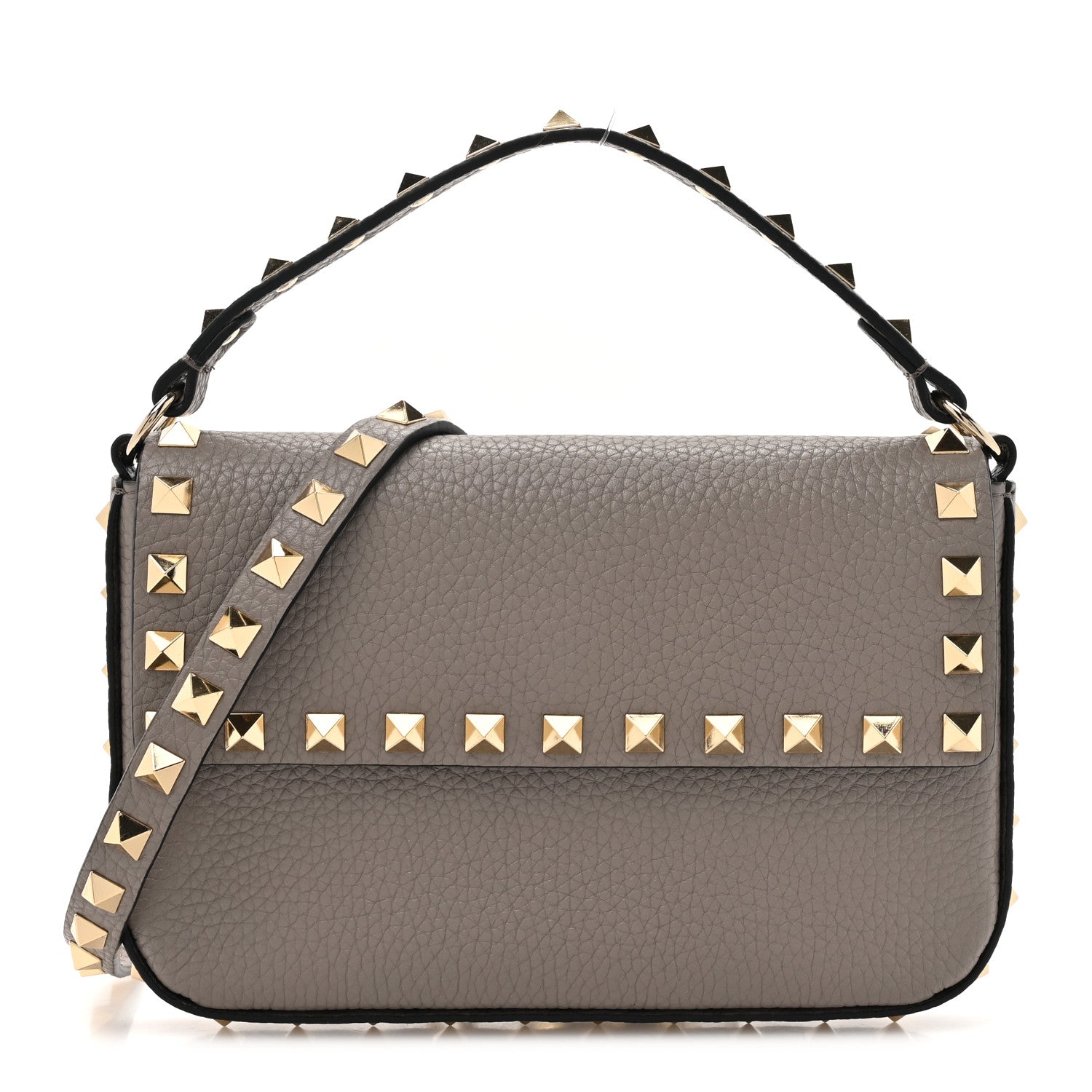 Valentino Garavani Grainy Calfskin Rockstud Crossbody Pouch Moon Taupe 1 of 12