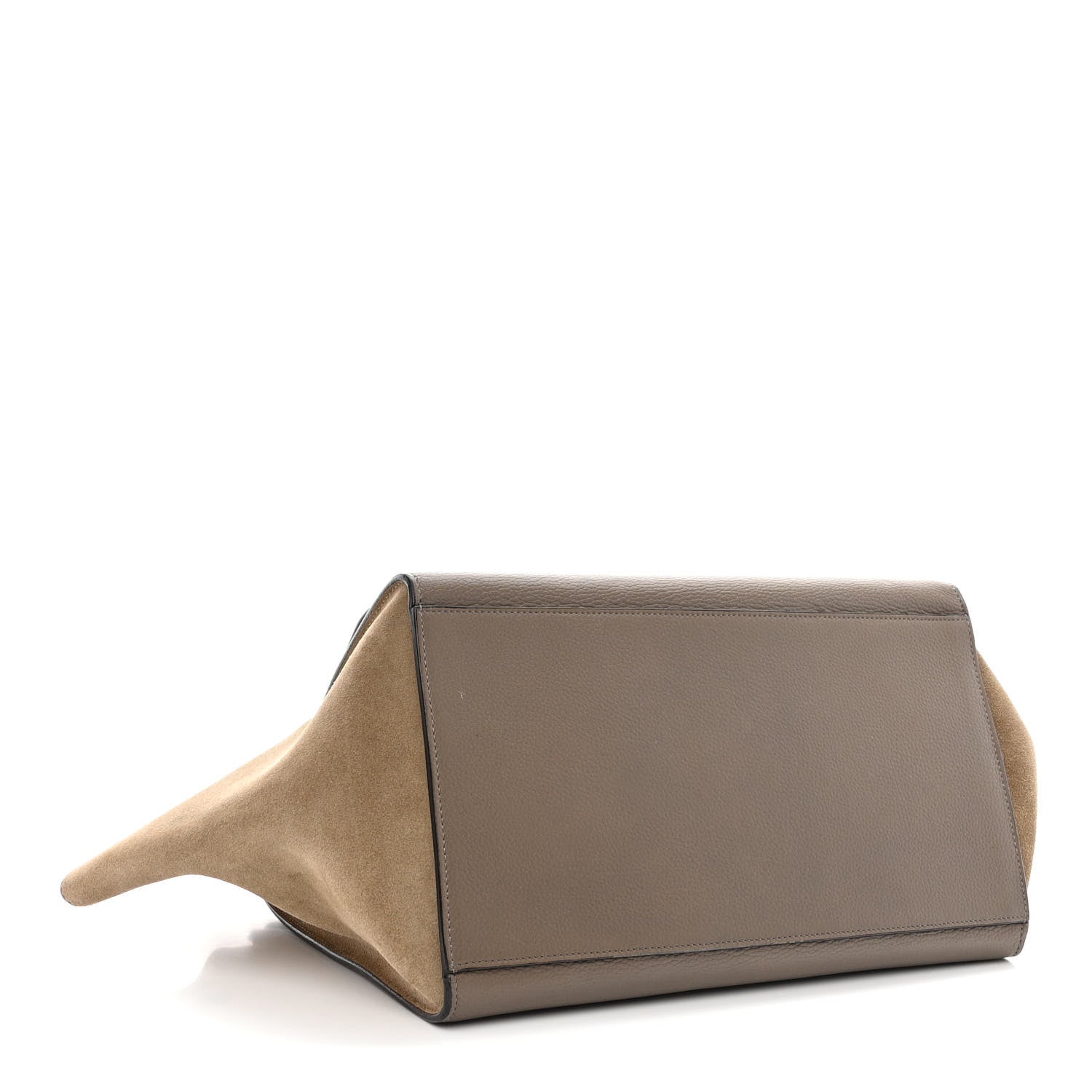 Celine Drummed Calfskin Suede Medium Trapeze Souris 4 of 14