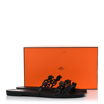 Hermes Rubber Chaine d'Ancre Rivage Sandals 39 Black 10 of 10