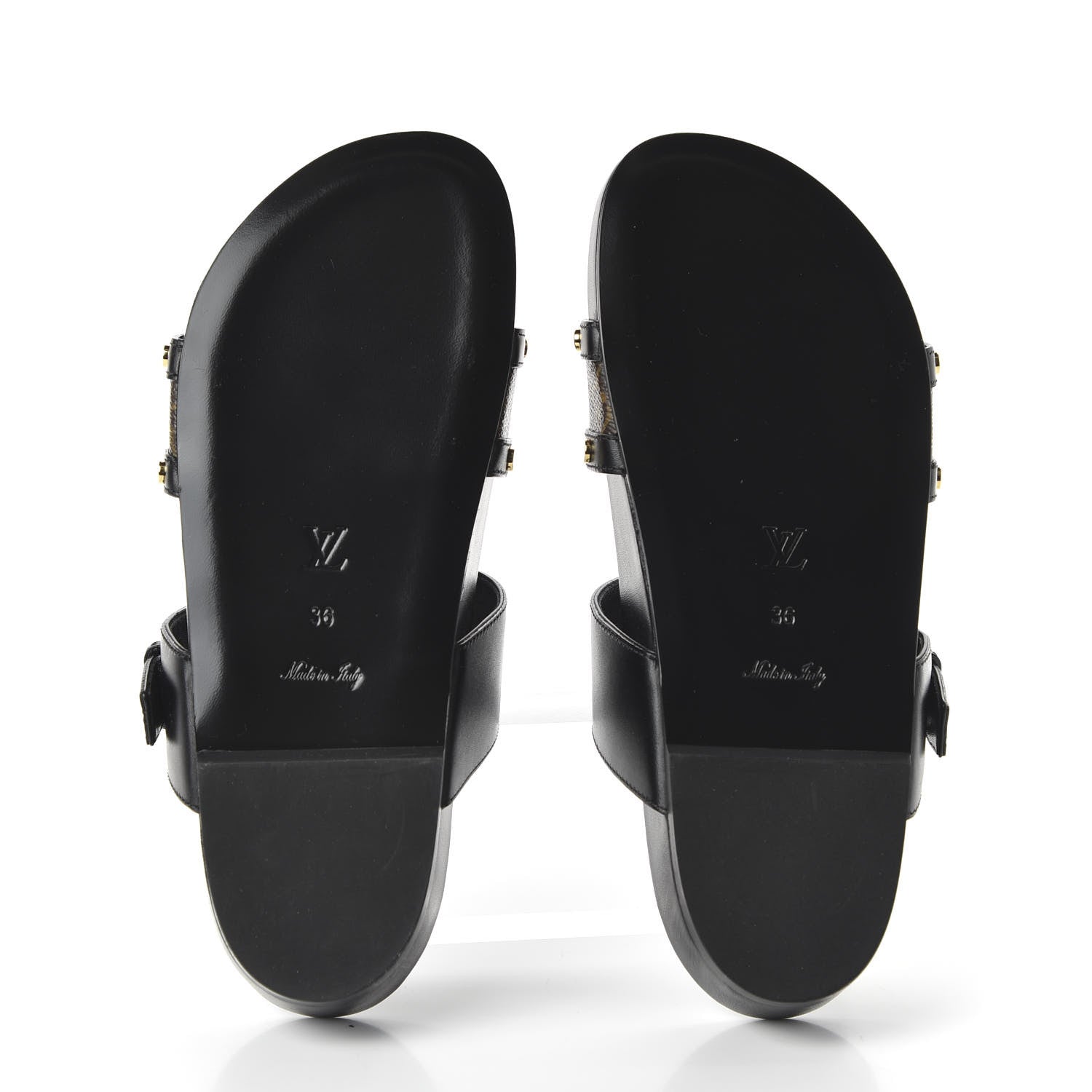 Louis Vuitton Bom Dia Flat Mule Sandals 36 Black 5 of 8
