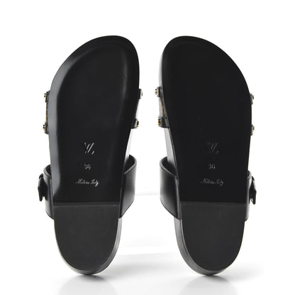 Louis Vuitton Bom Dia Flat Mule Sandals 36 Black 5 of 8