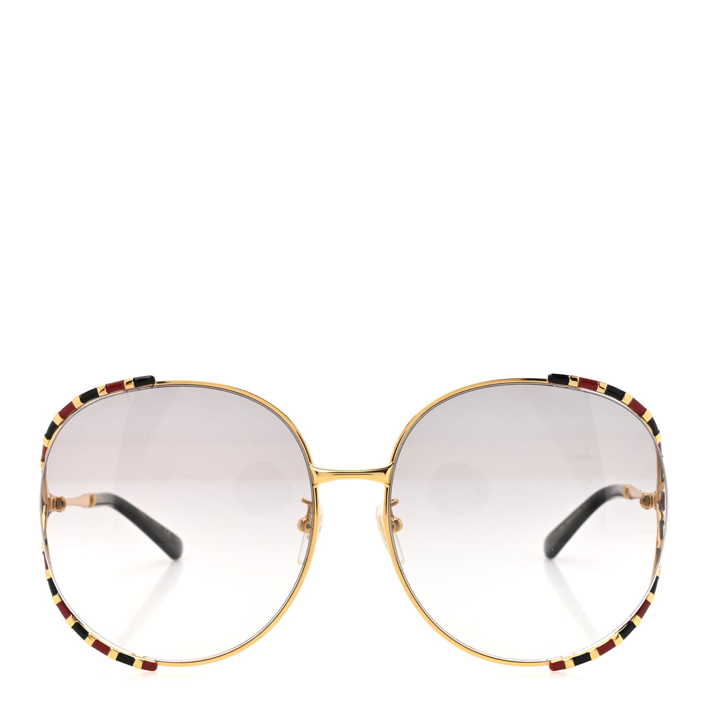 Metal Round Frame GG0595S Sunglasses Gold Black Red