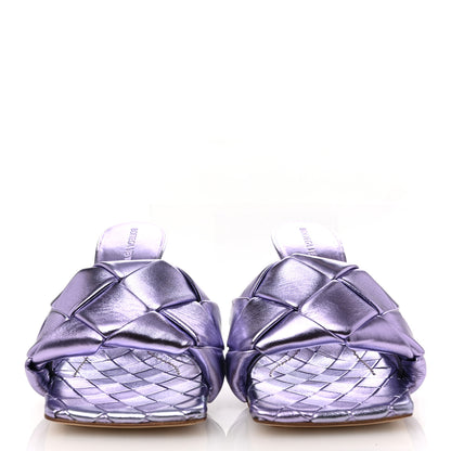 Bottega Veneta Metallic Nappa Maxi Reflection Weave Lido 90mm Mule Sandals 36.5 Wisteria 3 of 11
